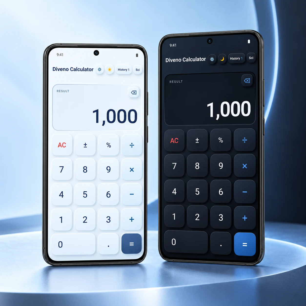Diveno Calculator cinematic product hero image
