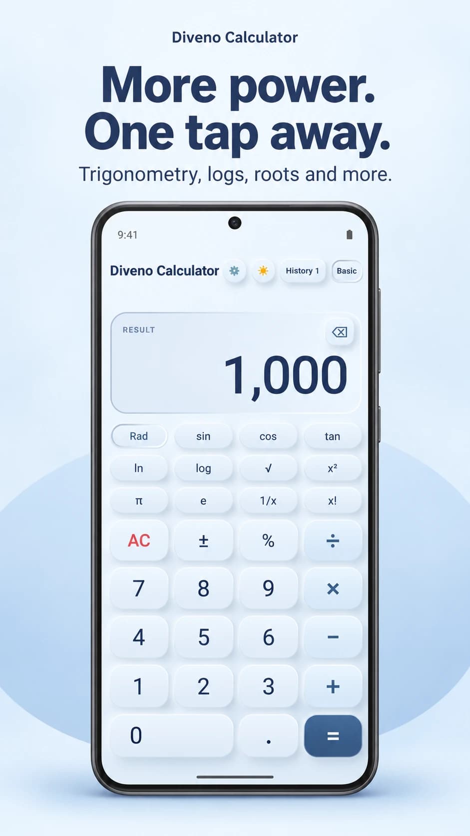 Diveno Calculator Scientific power poster