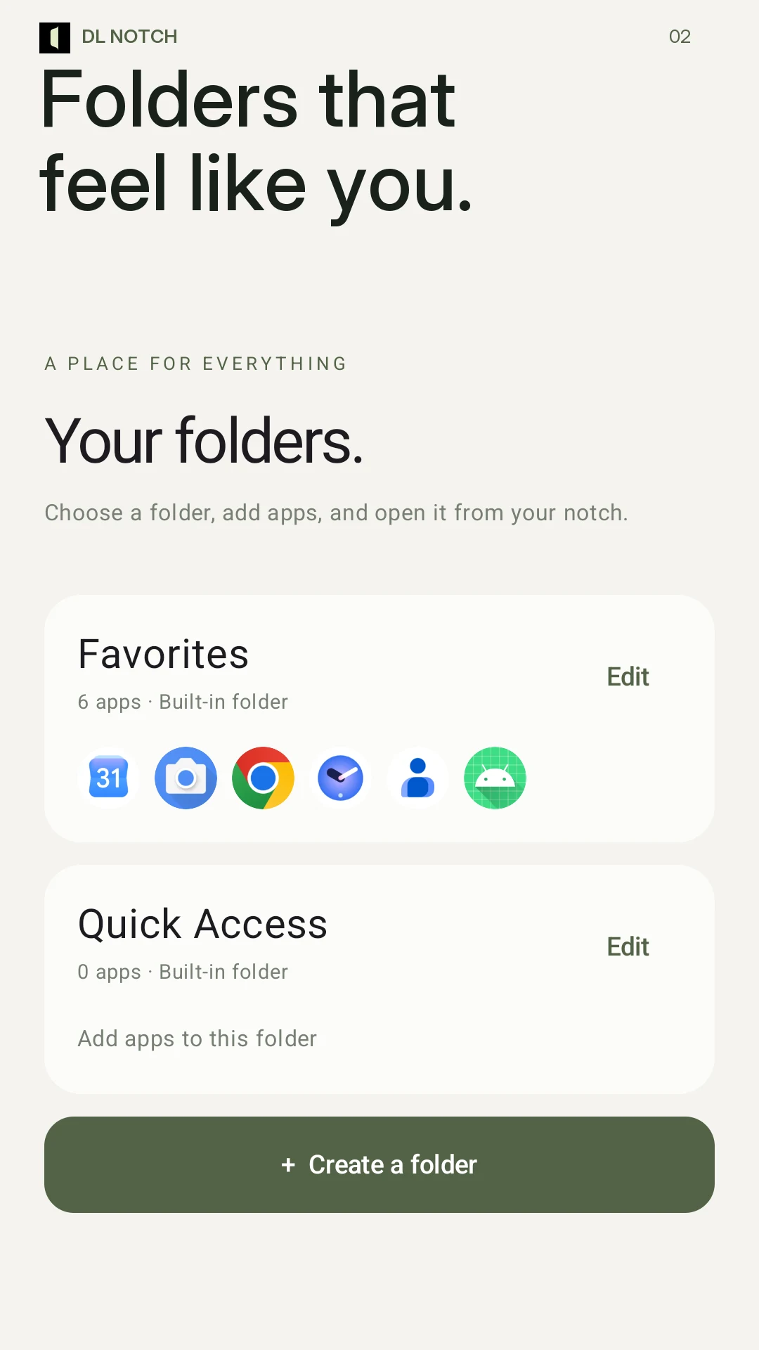 Folders that feel like you. Favorites, Quick Access and custom collections.