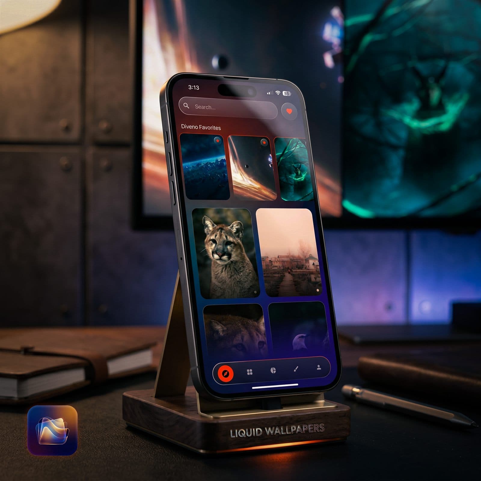 Liquid Wallpapers AI task manager cinematic hero image