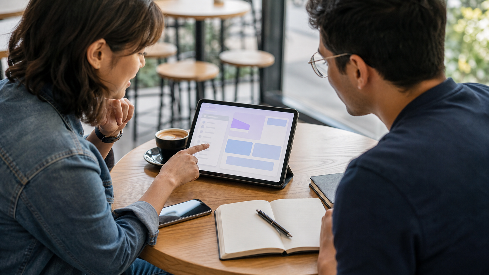 Product manager working across connected apps and project materials