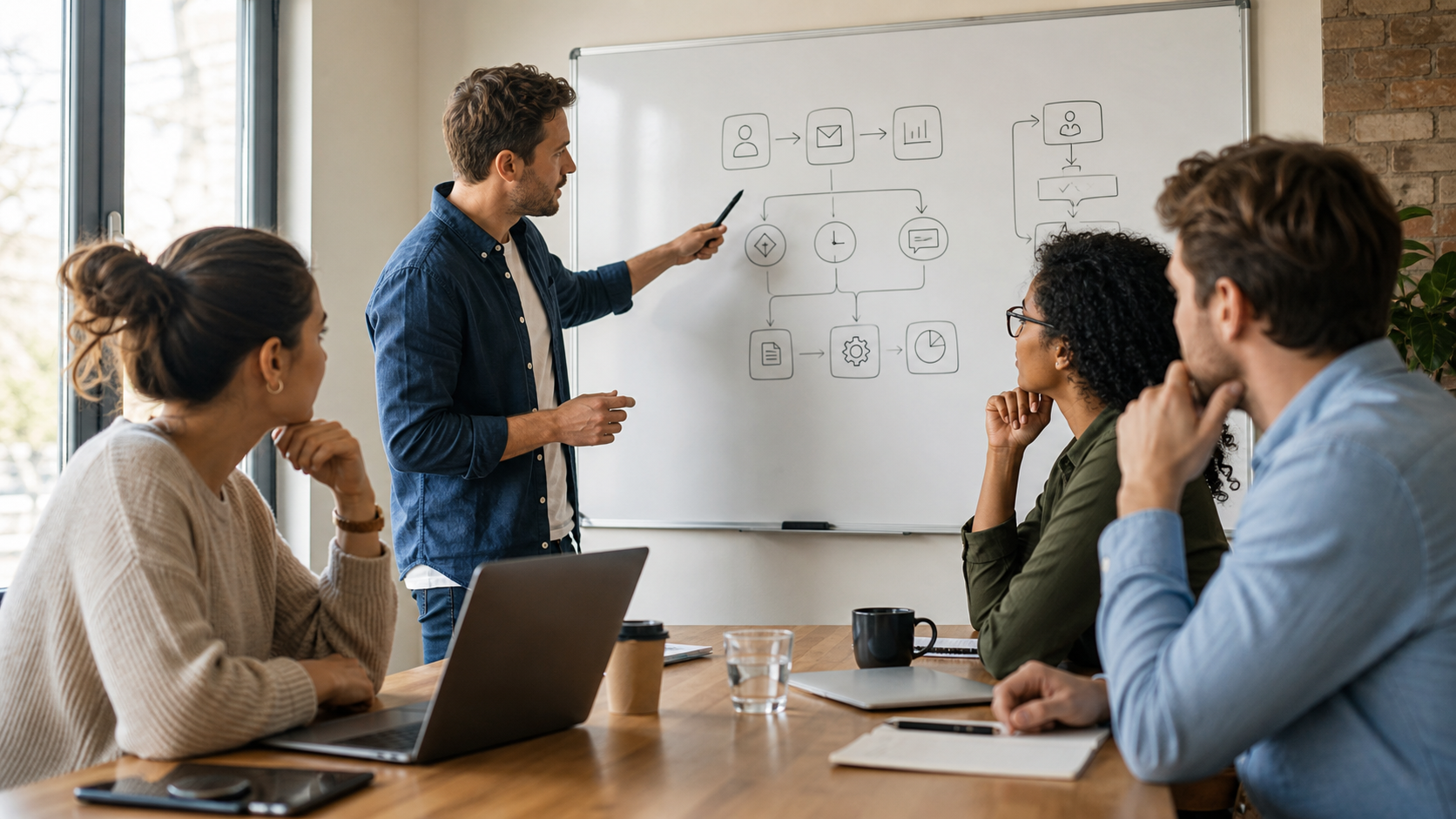 Startup team evaluating customer engagement vendors after an acquisition
